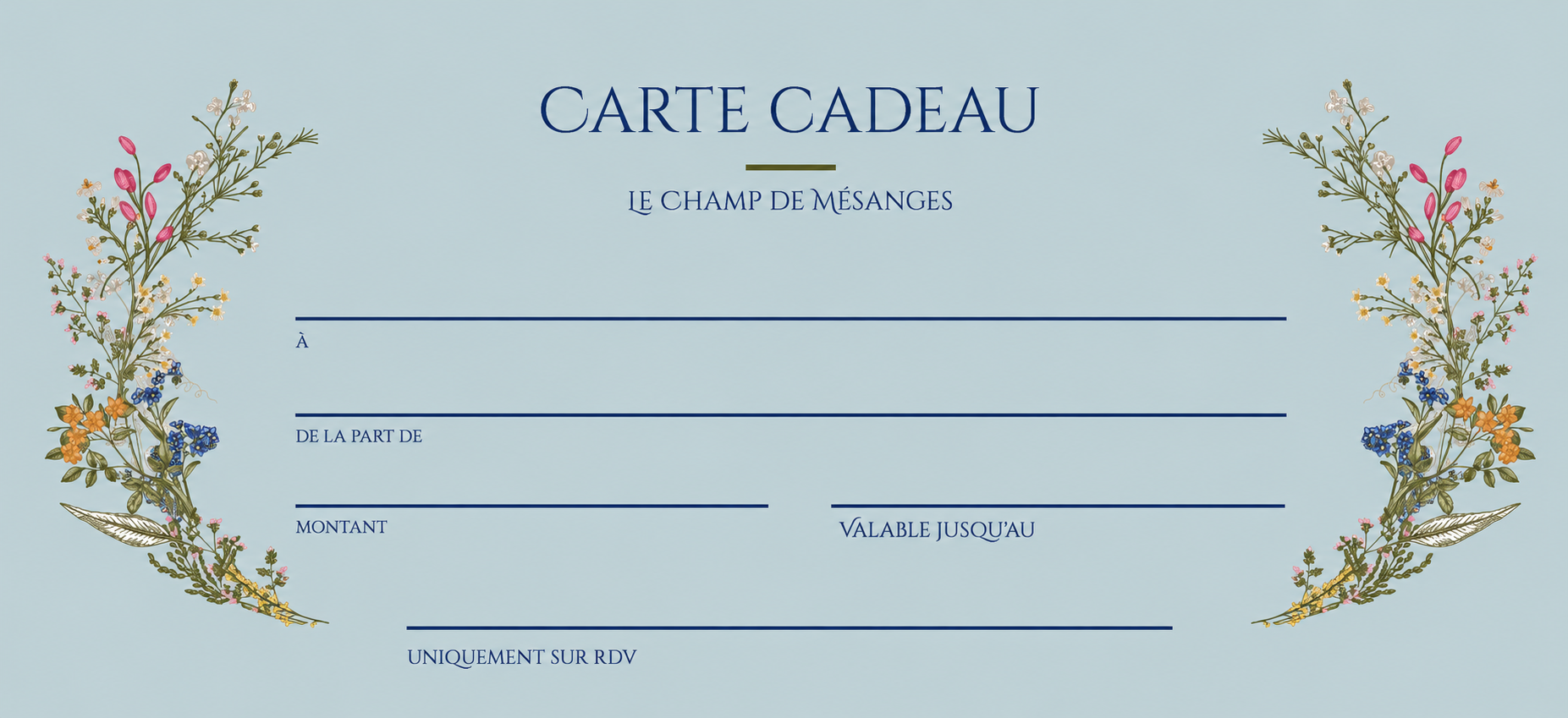 Carte Cadeau Le Champ de Mésanges